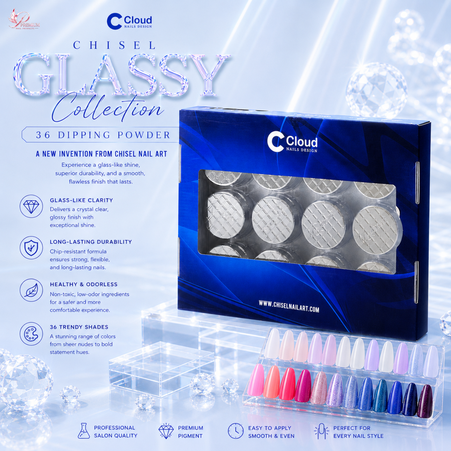 Chisel Glassy Collection 36 Dipping Powder