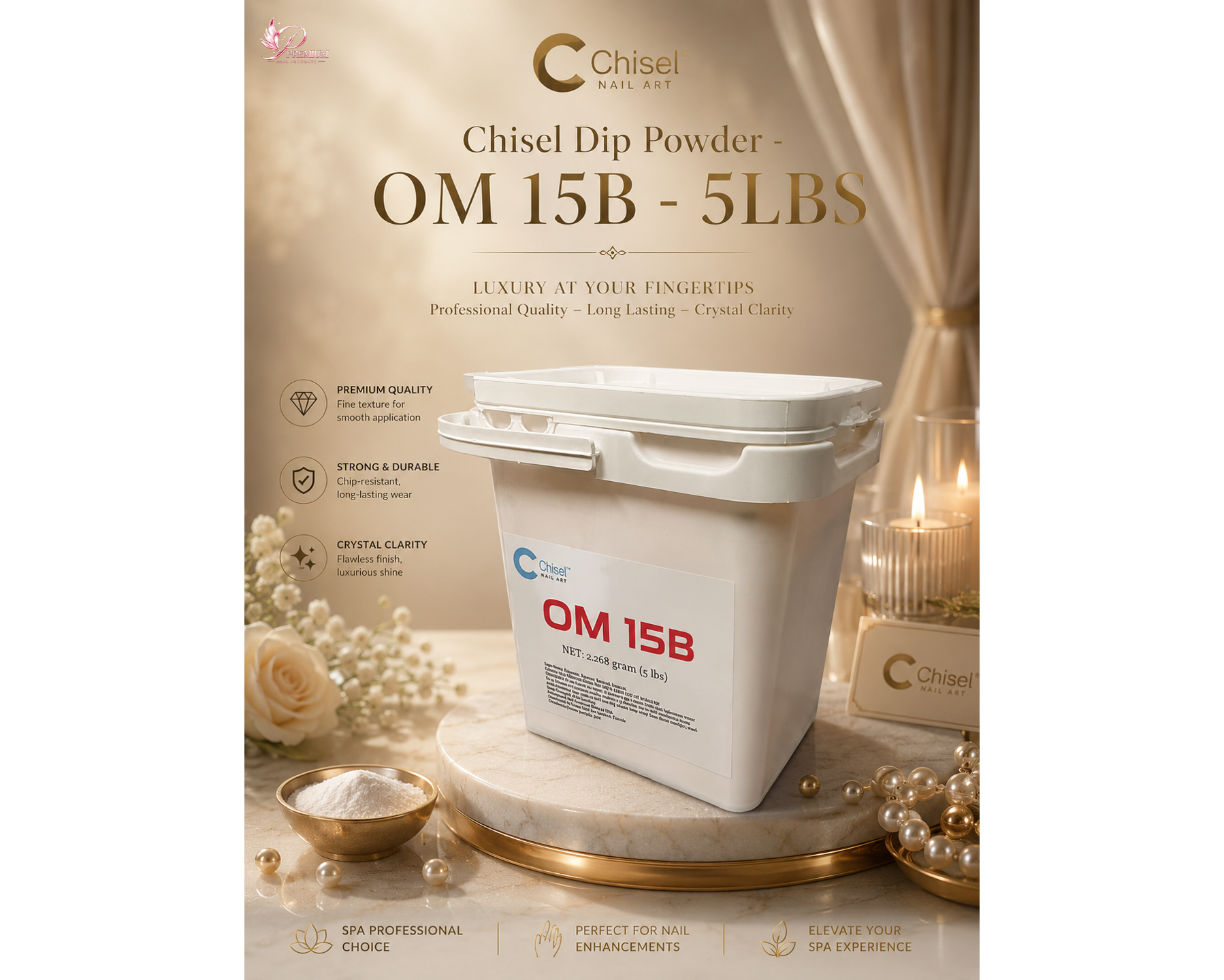 Chisel Solid Dip Powder - OMB 15B - 5LBS