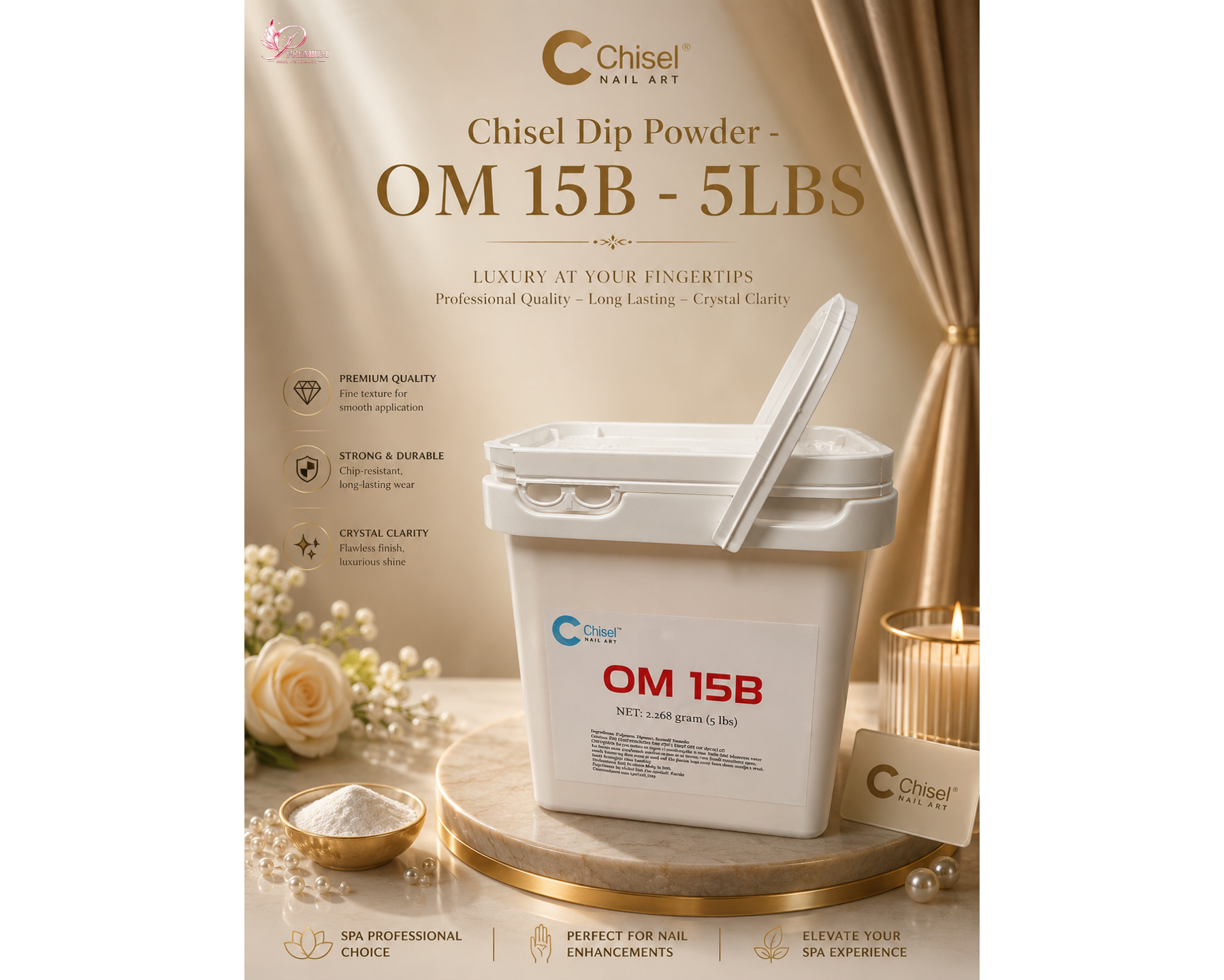 Chisel Solid Dip Powder - OMB 15B - 5LBS