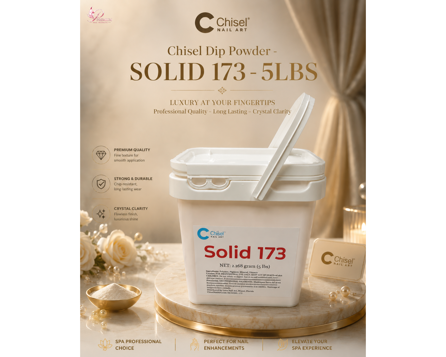 Chisel Solid Dip Powder - SOLID 173 - 5LBS