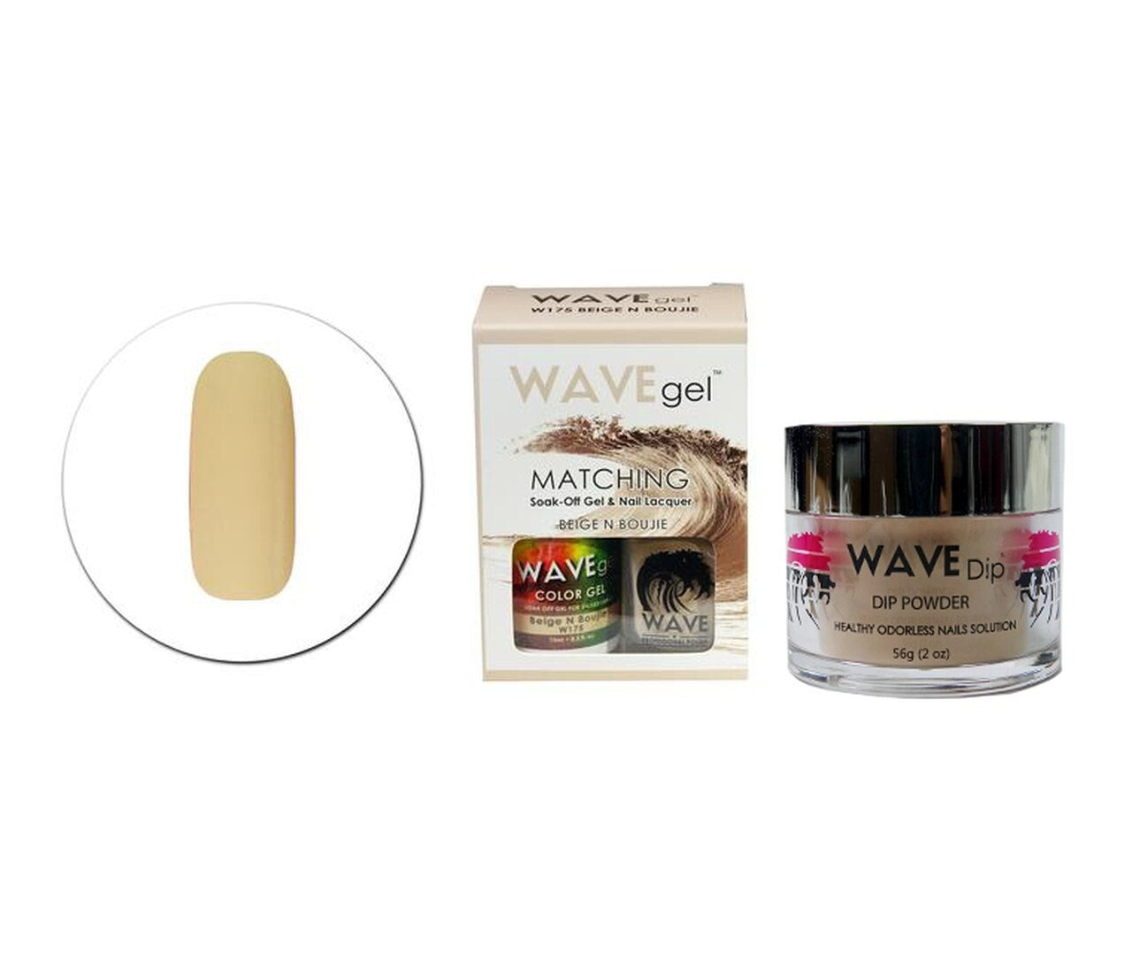 WAVEGEL 3IN1 MATCHING (GEL+LACQUER+DIP) - #175(W175) BEIGE N BOUJIE