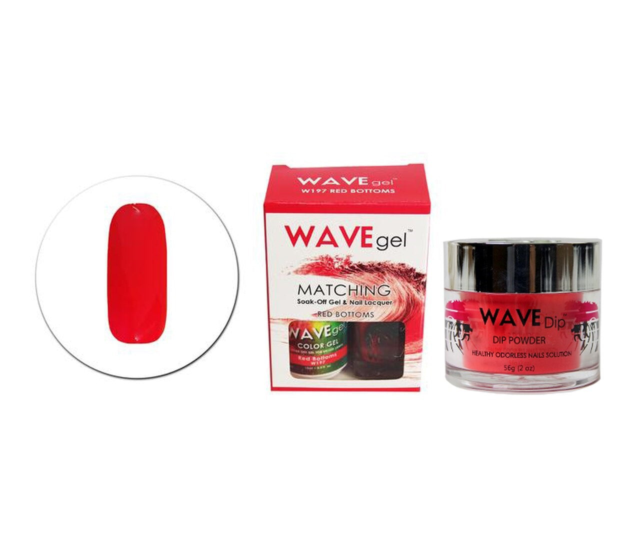 WAVEGEL 3IN1 MATCHING (GEL+LACQUER+DIP) - #197(W197) RED BOTTOM