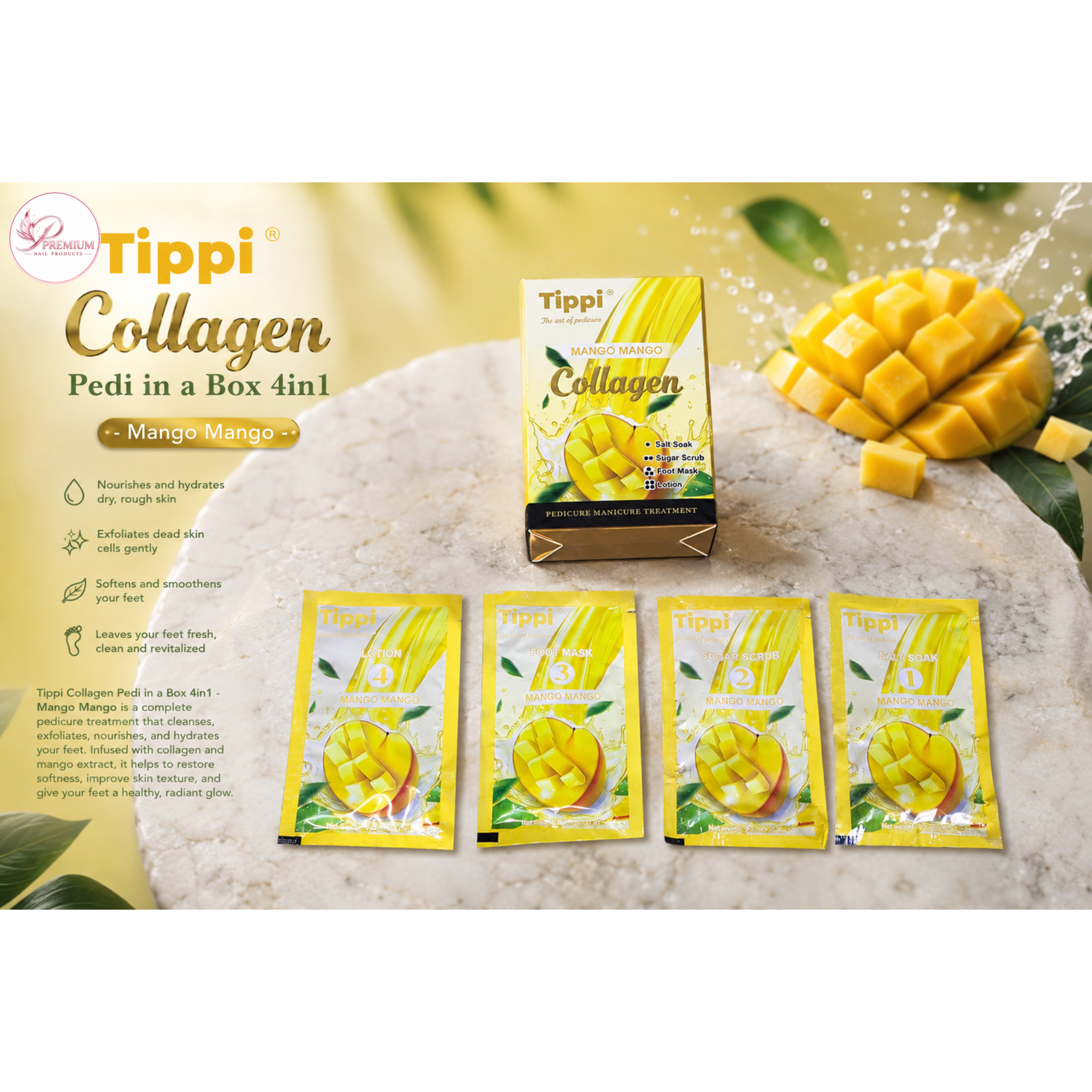 Tippi Collagen Pedi in a Box 4in1 - Mango Mango