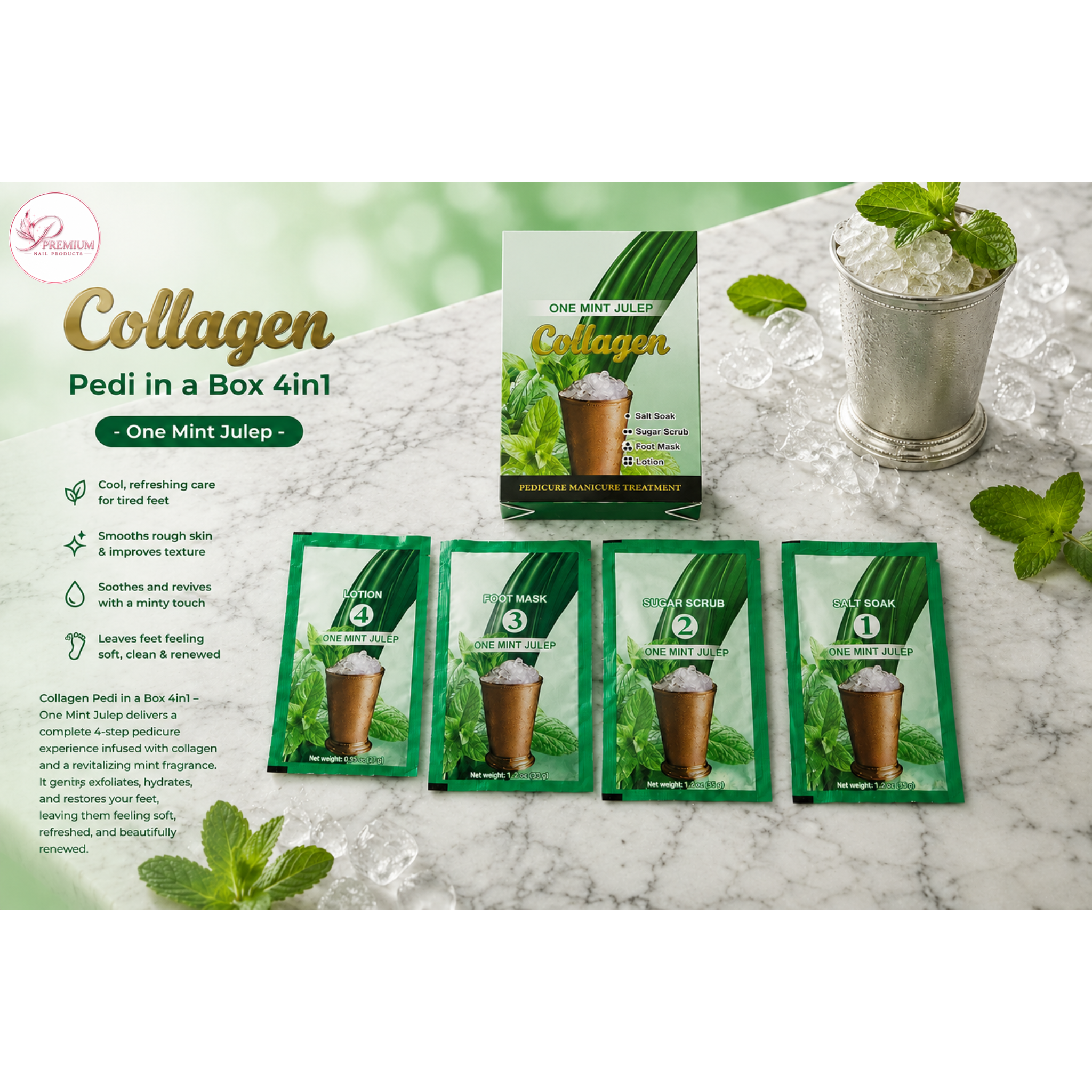 Tippi Collagen Pedi in a Box 4in1 - One Mint Julep