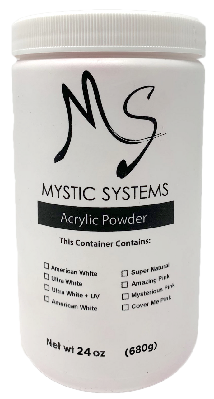 MS Mystic Systems Acrylic Powder Mysterious Pink + UV 24 oz