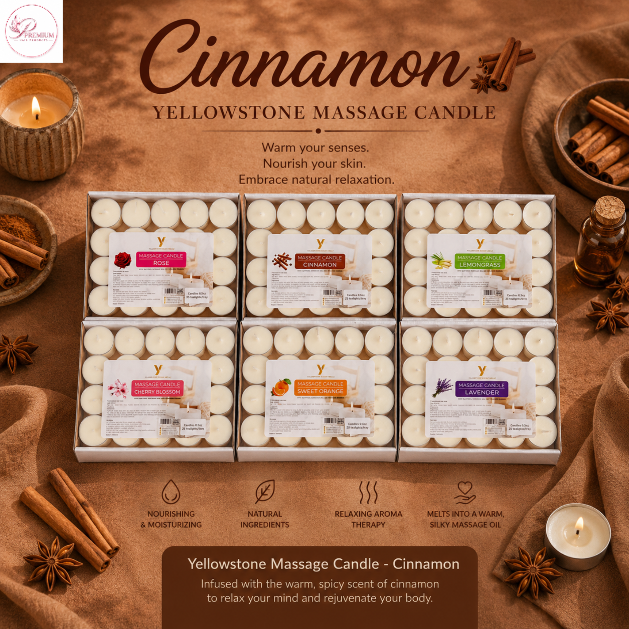 Yellowstone Massage Candle - Cinnamon