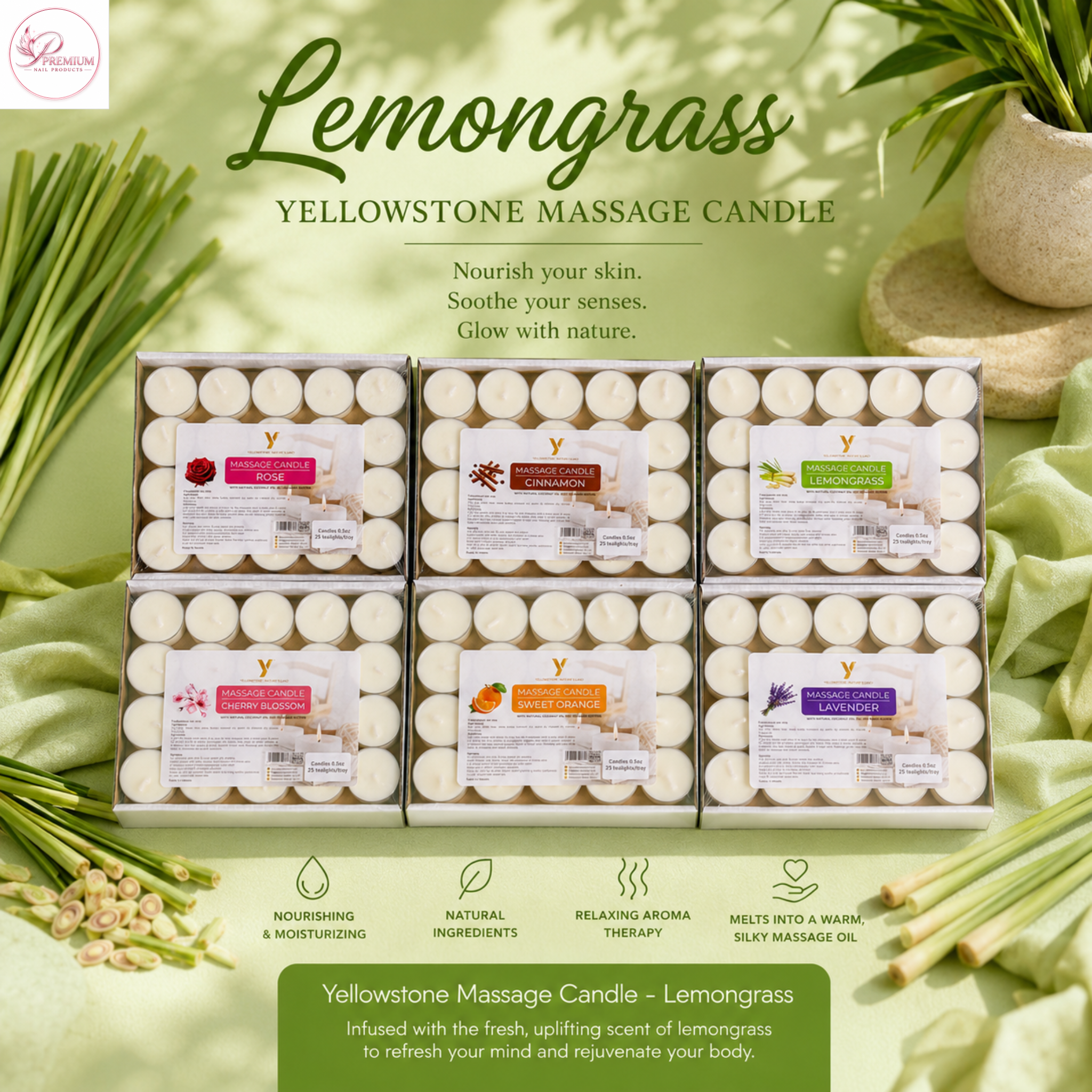 Yellowstone Massage Candle - Lemongrass