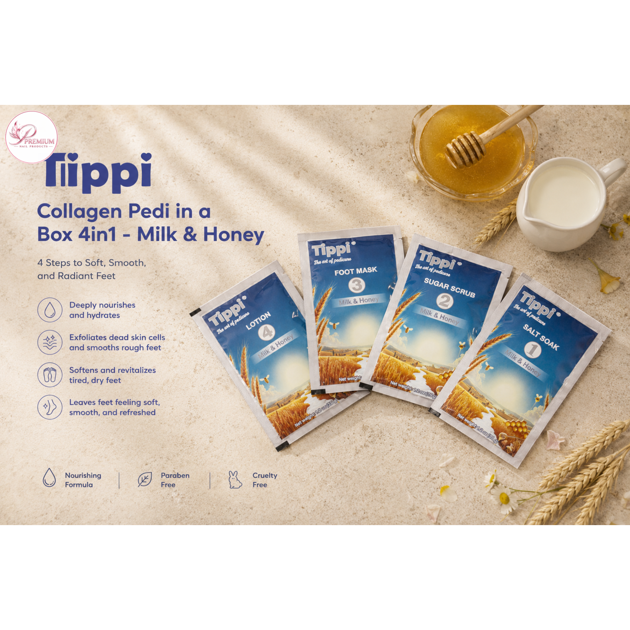 Tippi Collagen Pedi in a Box 4in1 - Milk & Honey