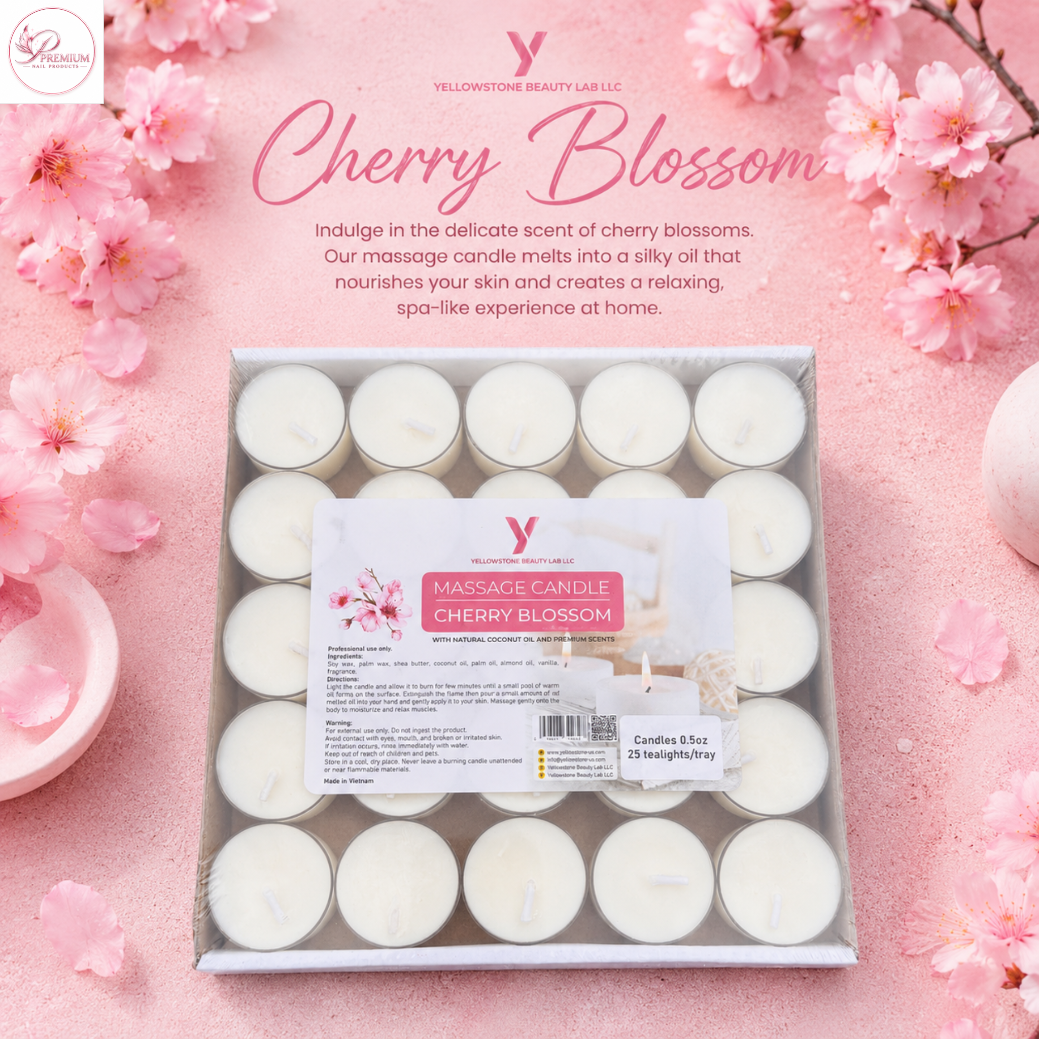 Yellowstone Massage Candle - Cherry Blossom
