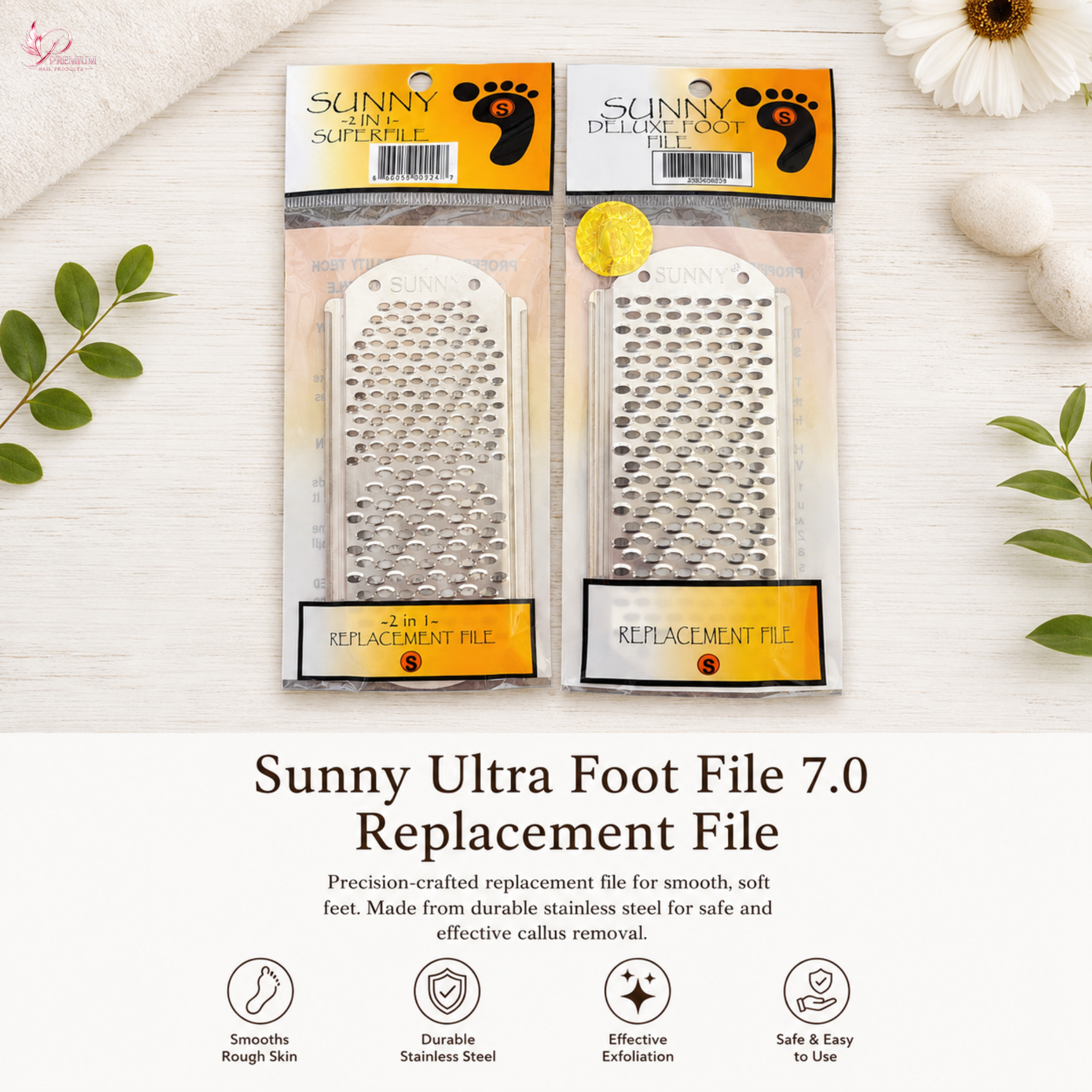 Sunny 2-In-1 Super Replacement Foot File - Buy 10 Free 1