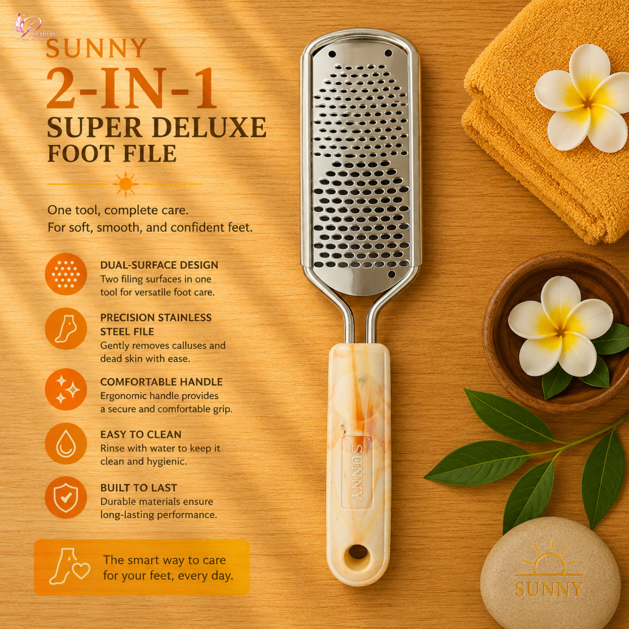 Sunny 2-IN-1 Super Deluxe Foot File - Buy 5 Free 1