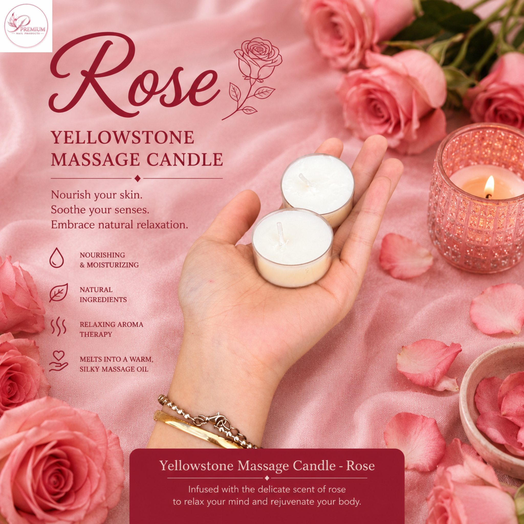 Yellowstone Massage Candle - Rose