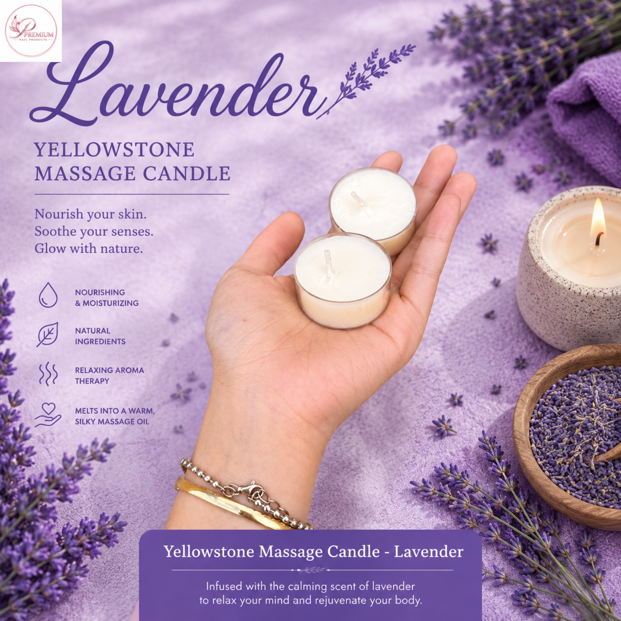 Yellowstone Massage Candle - Lavender