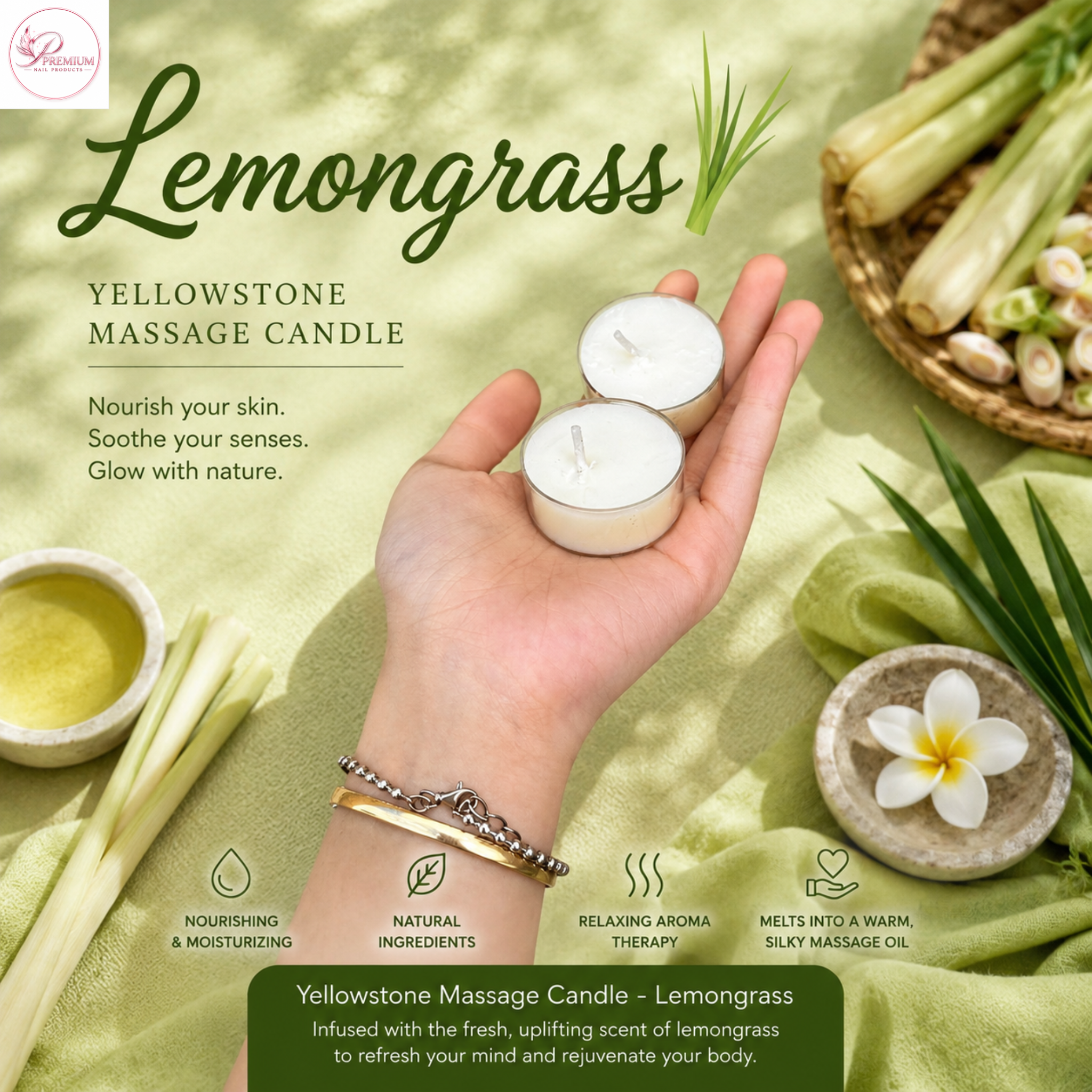 Yellowstone Massage Candle - Lemongrass