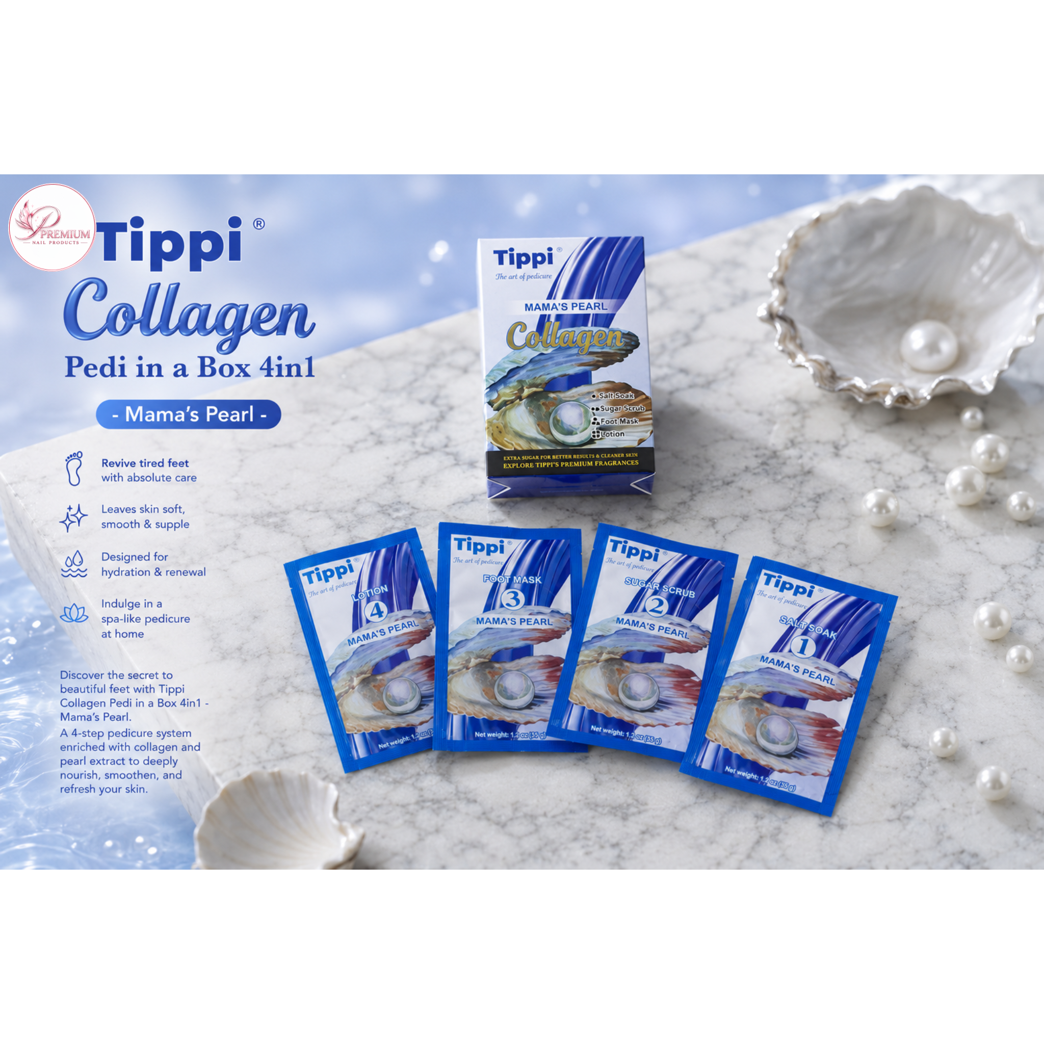 Tippi Collagen Pedi in a Box 4in1 - Mama's Pearl