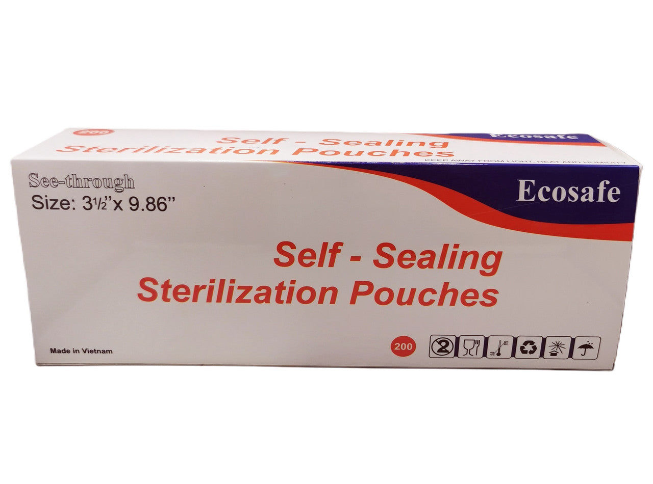 Ecosafe Sterilization Pouch 3.5'' x 9.86'' Box of 200pcs