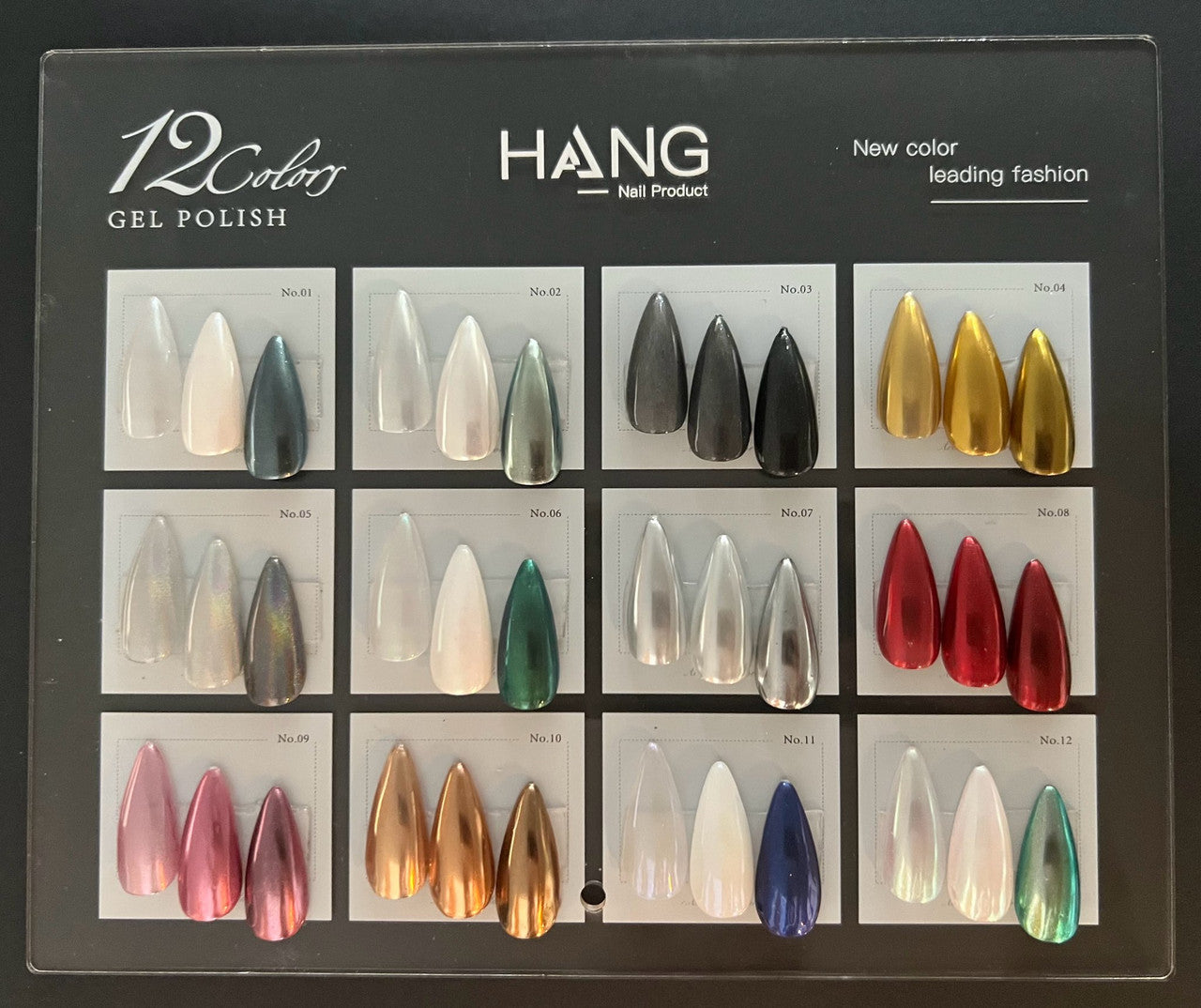 HANG CHROME EFFECTS POWDER - Collection From #1 to #12 + FREE Display + 1 Chrome Base
