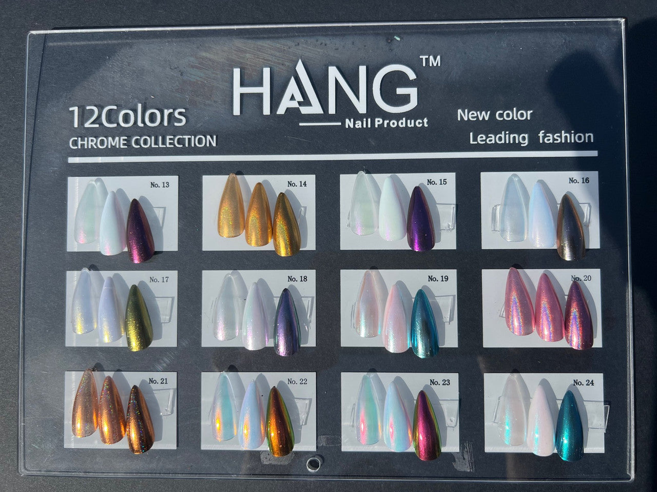 HANG CHROME EFFECTS POWDER - Collection From #13 to #24 + FREE Display + 1 Chrome Base