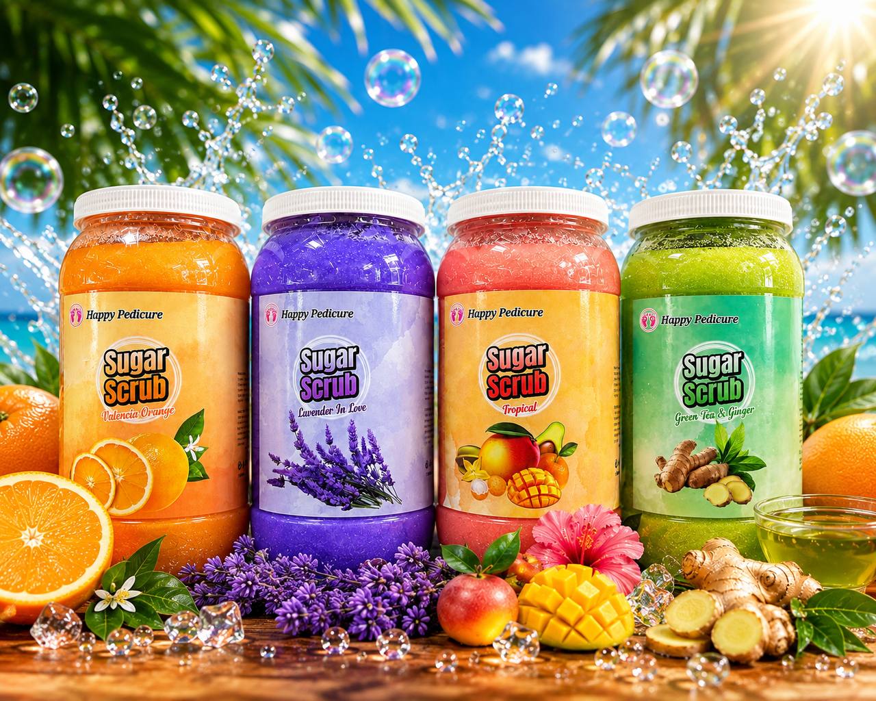 Happy Pedicure Sugar Scrub Gal - Grean Tea & Ginger