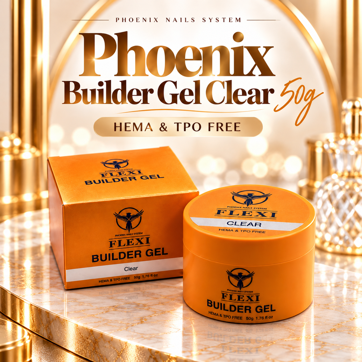 Phoenix Builder Gel HEMA TPO FREE Clear 50G