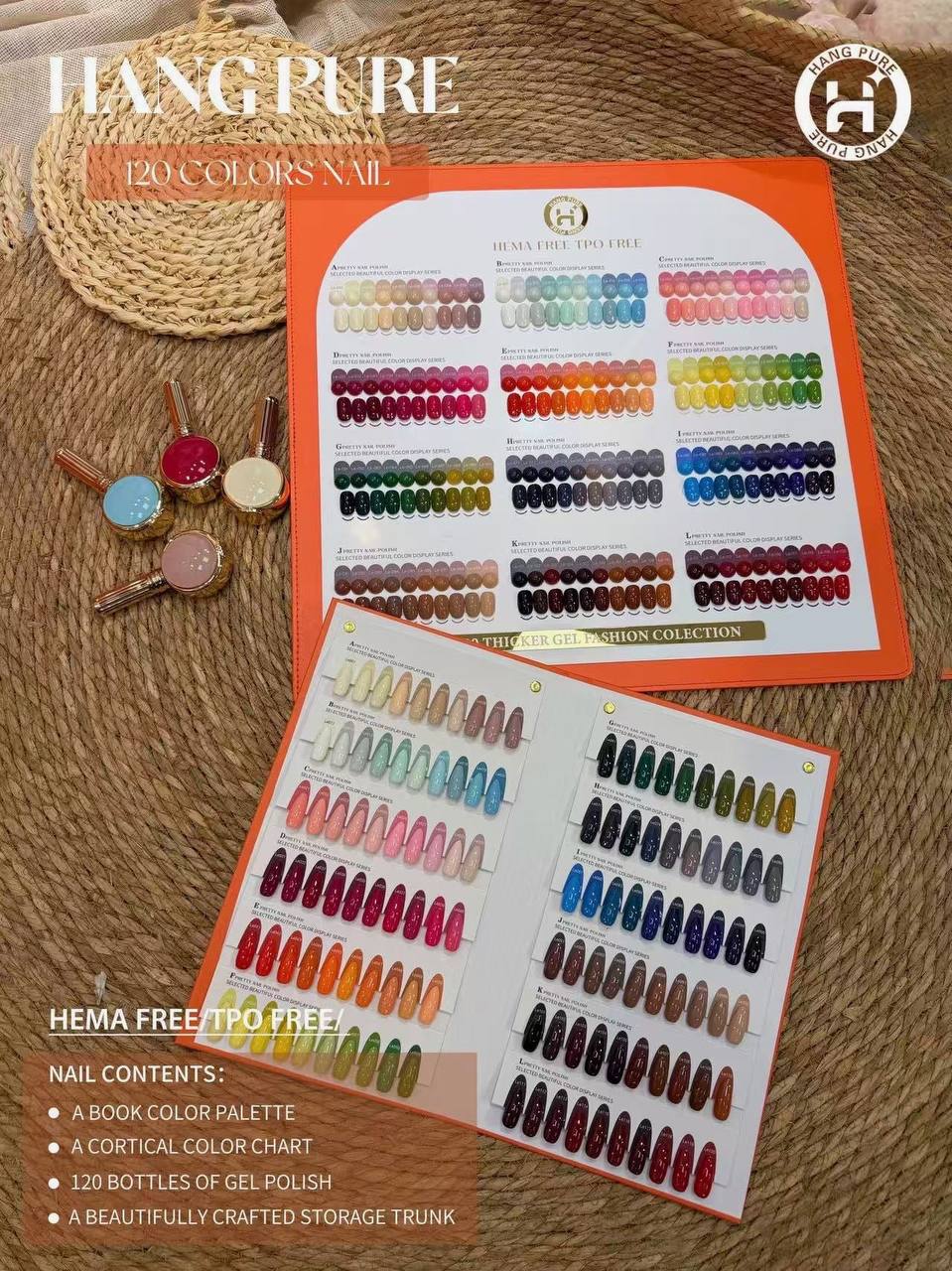 HANG PURE – 120 COLORS GEL POLISH COLLECTION FREE 1 VALI + 1 COLOR BOOK + 1 COLOR CHART