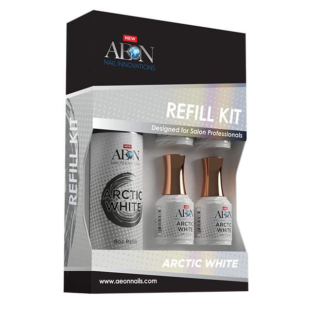 Aeon Arctic White Gel Refill 8oz + 4 Free Small Gel 0.5oz