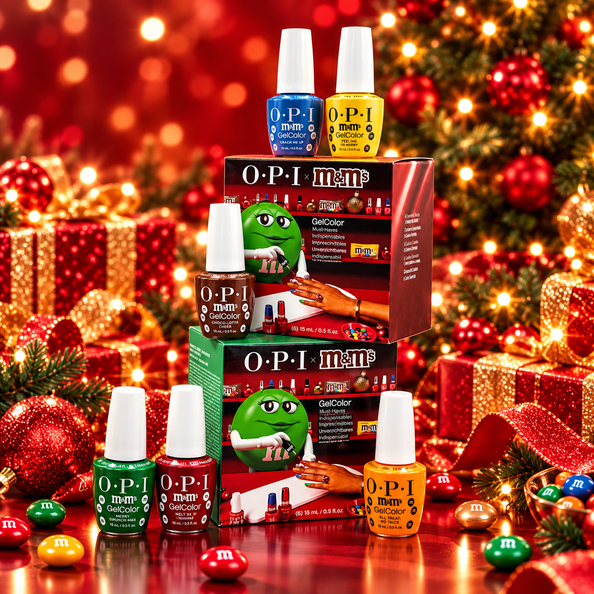 OPI Intelli-Gel Sweeten Your Mani x M&M’s Holiday 2026, 14-Piece Display - GEL
