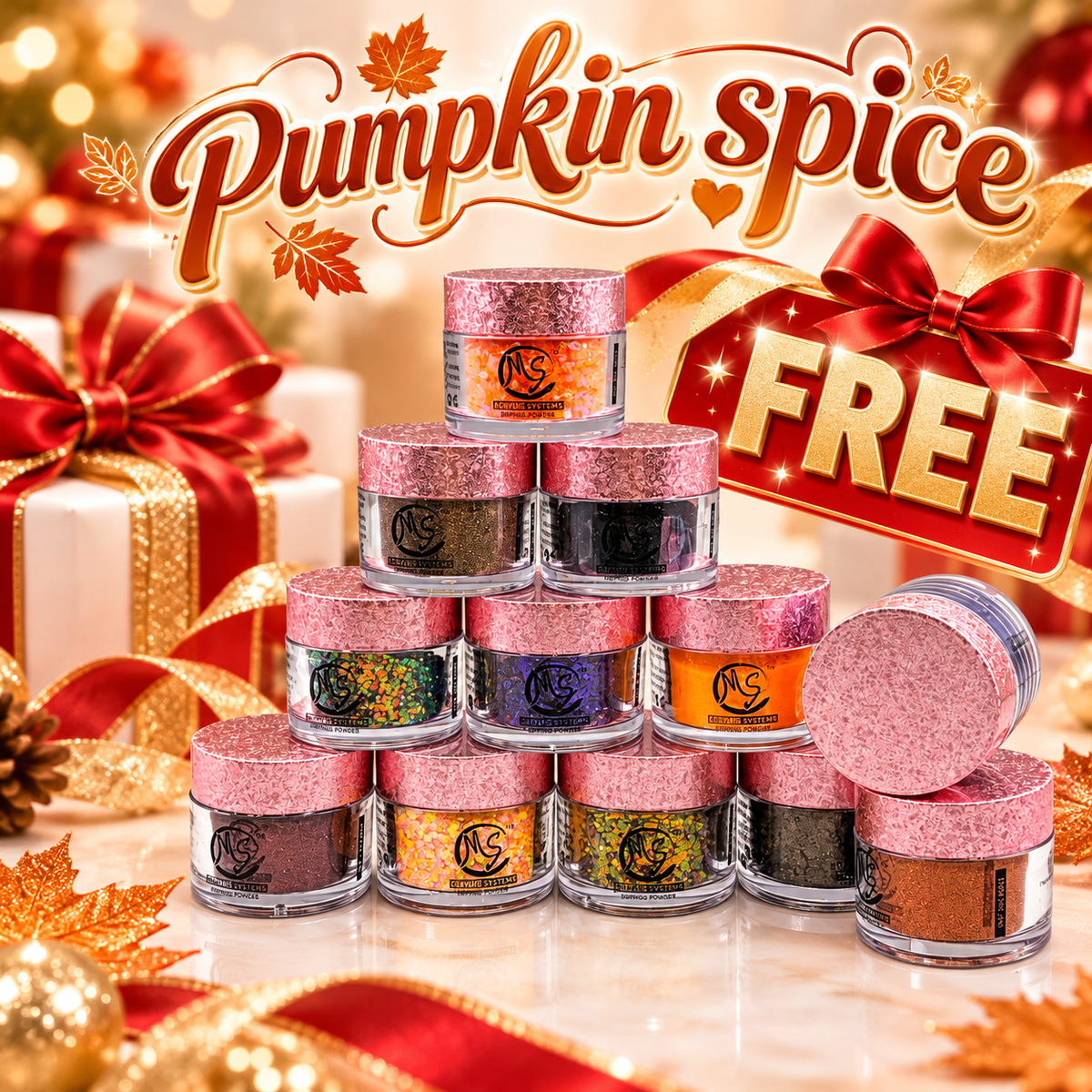 MS Happy Holiday 12 Color Glitter Collection - BUY 1 GET 1 SET PUMPKIN SPICE FREE