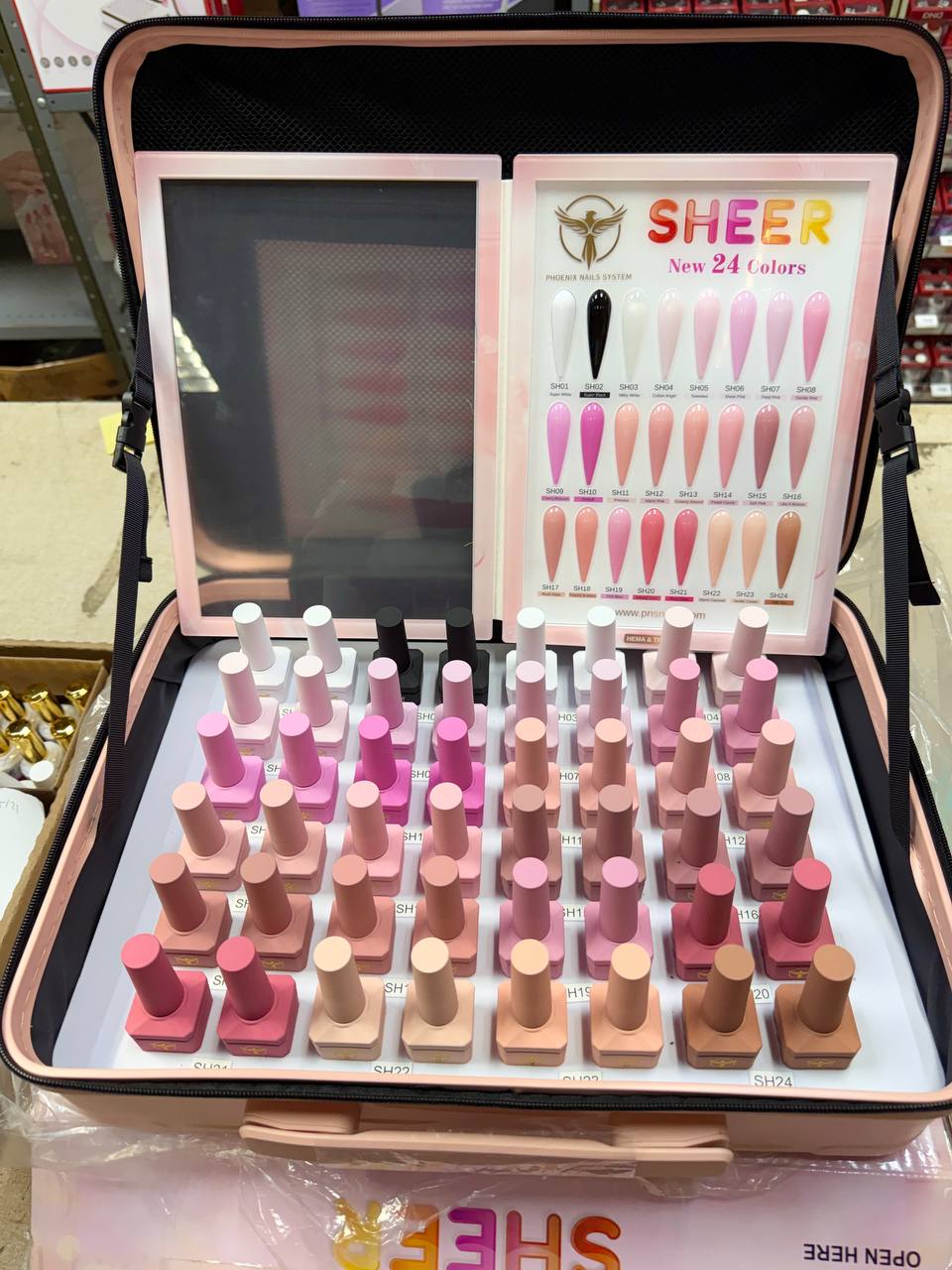Phoenix Sheer Gel Collection 24 Colors - Free Extra 24 Gels + 1 Color Book + Vali + FREE Mica Holder Rack - LIMITED TIME ONLY