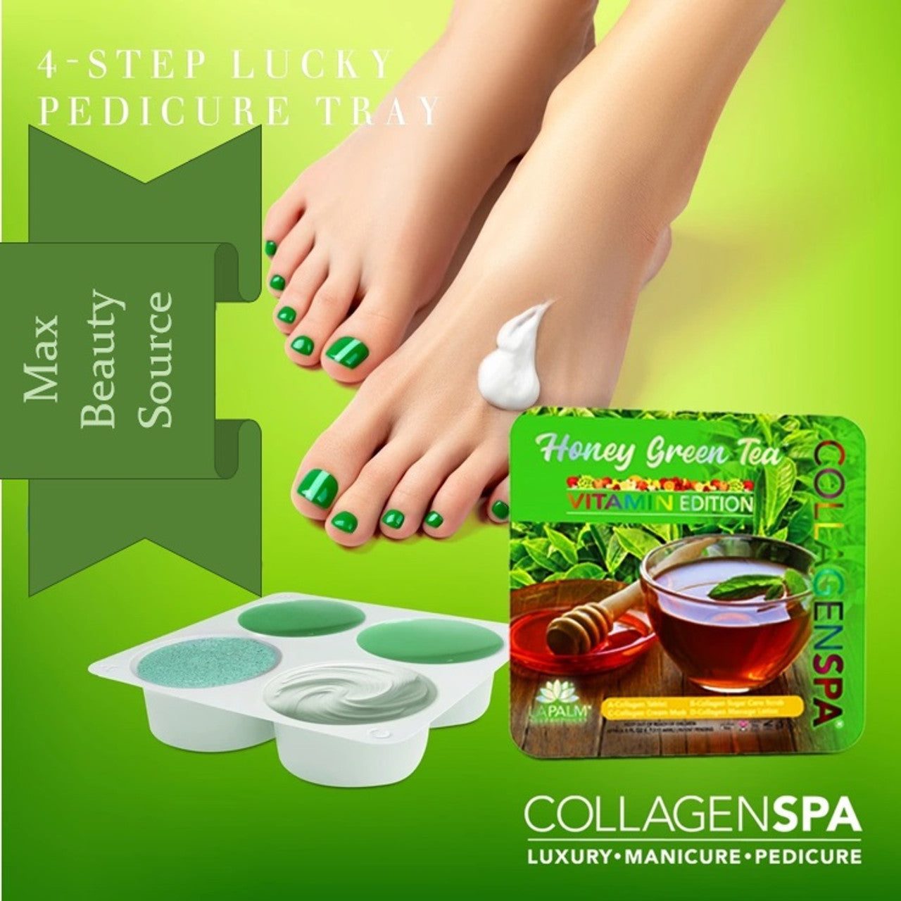 Lapalm Collagen Spa 4 Steps Pedi Tray - Matcha Green Tea