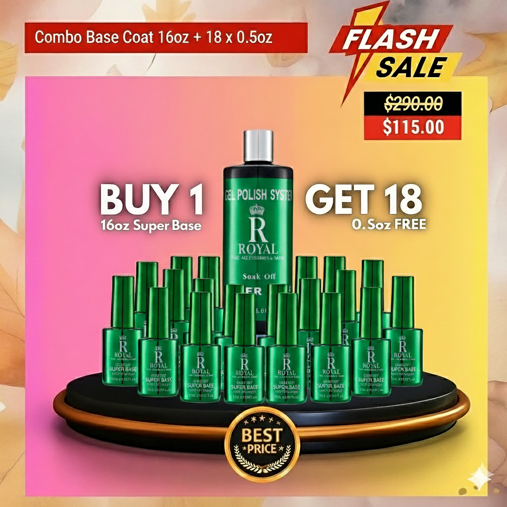 Royal Base Coat Refill 16oz + FREE 18 bottles x 0.5oz