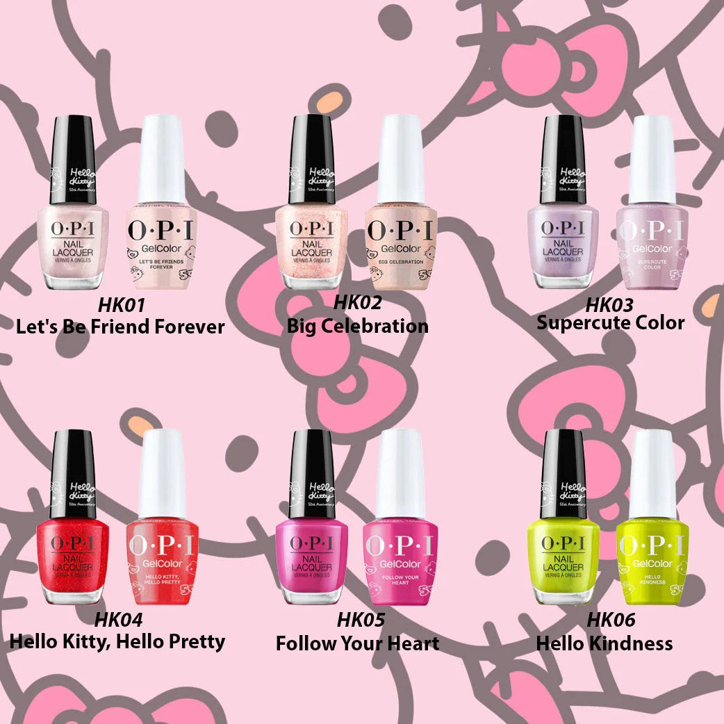 OPI HELLO KITTY 50TH - DUO SET OF 6 COLORS