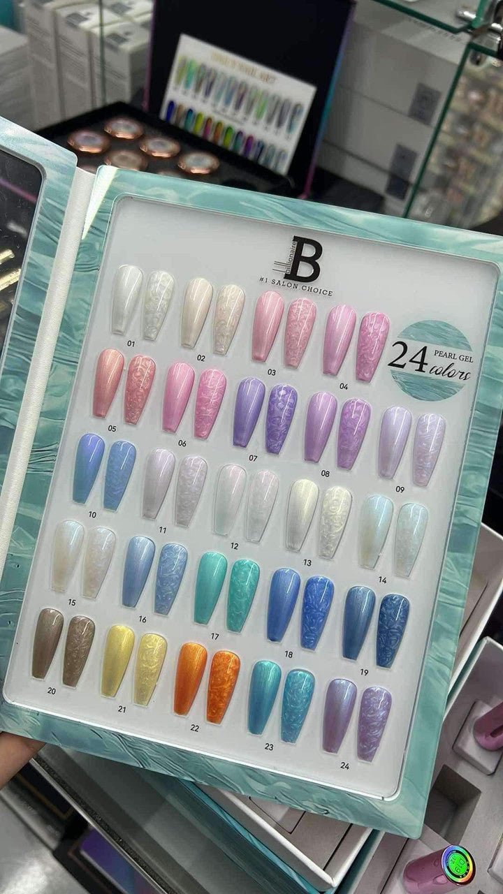 Billionaire Pearl Gel 24 Colors 0.5oz + Free Sample Tip