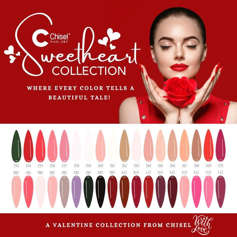 Chisel Dip Powder 2oz 36 Colors - Sweetheart Collection ( Solid 253 to 288 )