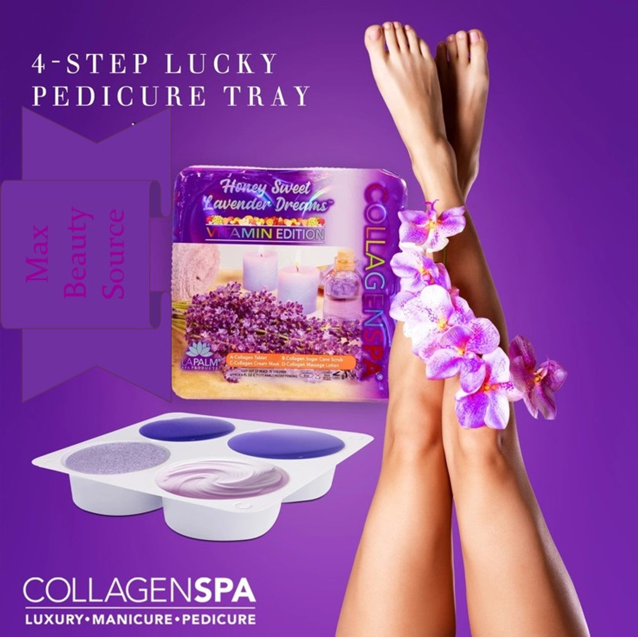 Lapalm Collagen Spa 4 Steps Pedi Tray - Sweet Lavender Fields