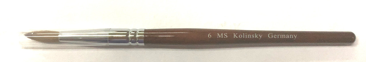 MS Kolinsky Germany Acetone Proof Red Wood Acrylic Brush No.06