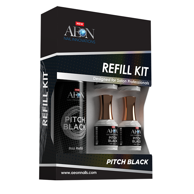 Aeon Pitch Black Gel Refill 8oz + 4 Free Small Gel 0.5oz