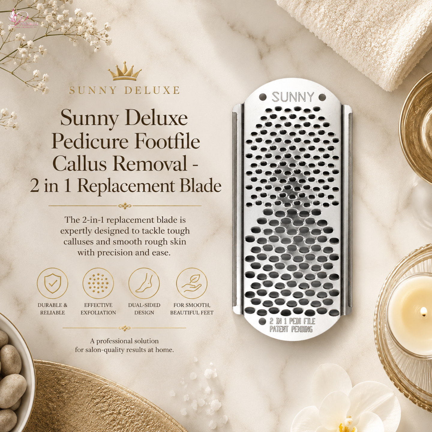 Sunny Deluxe Pedicure Footfile Callus Removal - 2 in 1 Replacement Blade