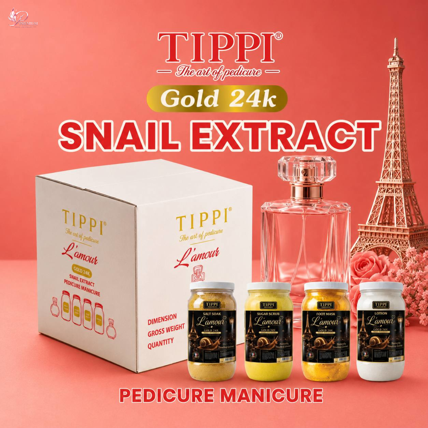 TIPPI Gold 24K Snail Extract 4-Step Pedicure – L'amour Scent