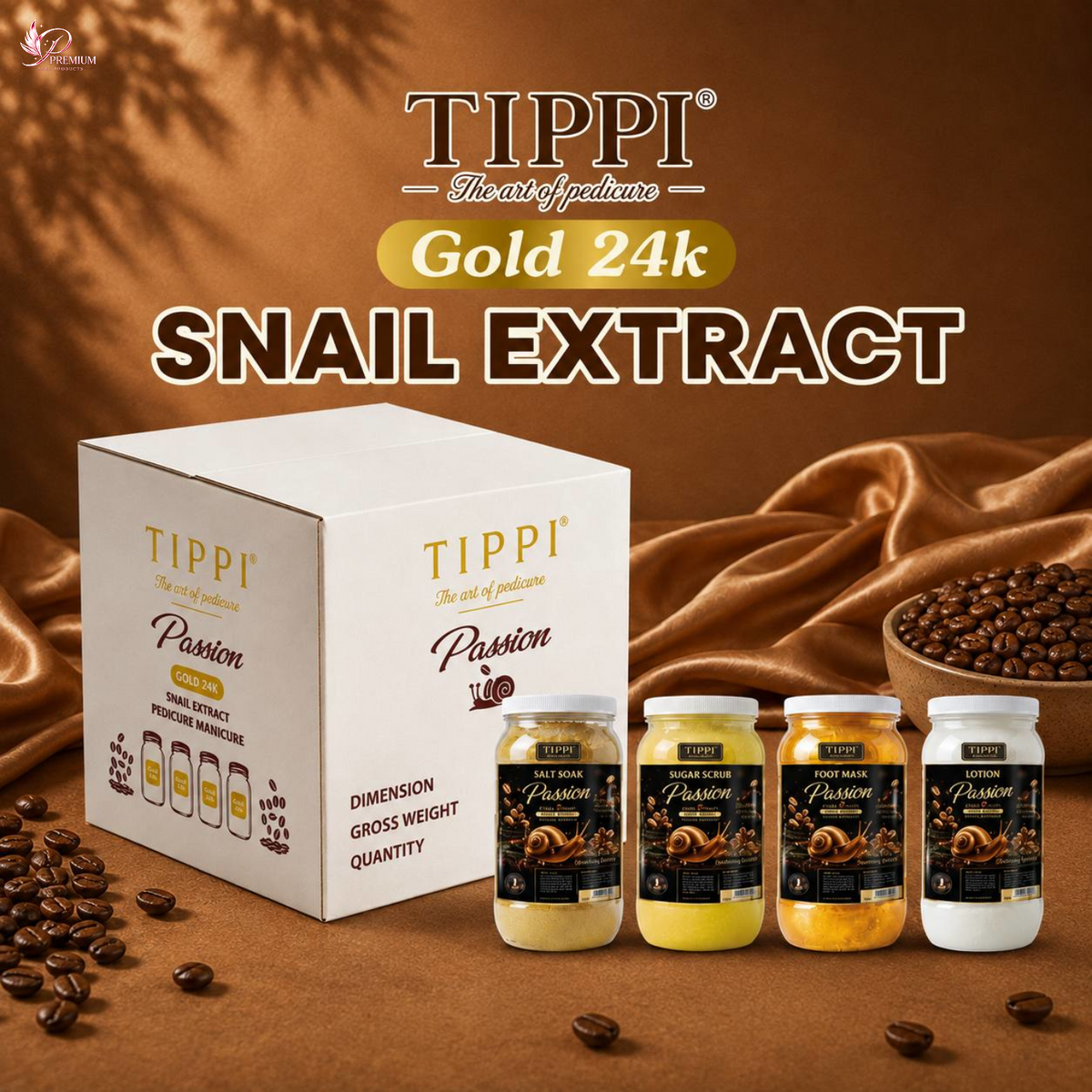 TIPPI Gold 24K Snail Extract 4-Step Pedicure - Passion Scent