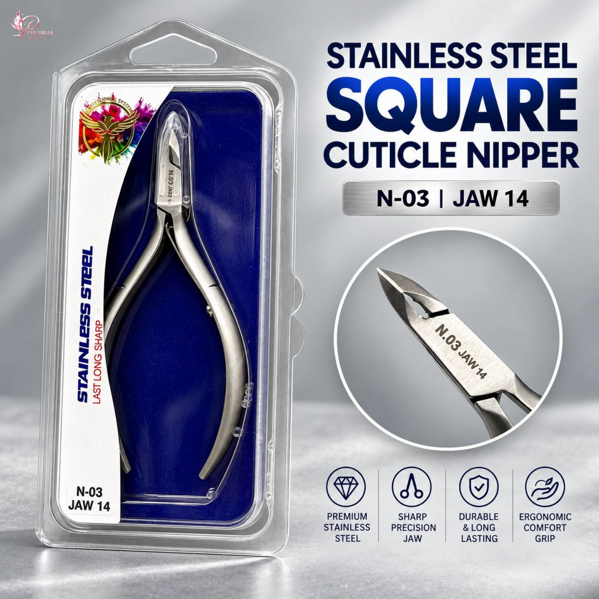 Phoenix Stainless Steel Square Cuticle Nipper N-03 ( BUY 5 GET 1 FREE )