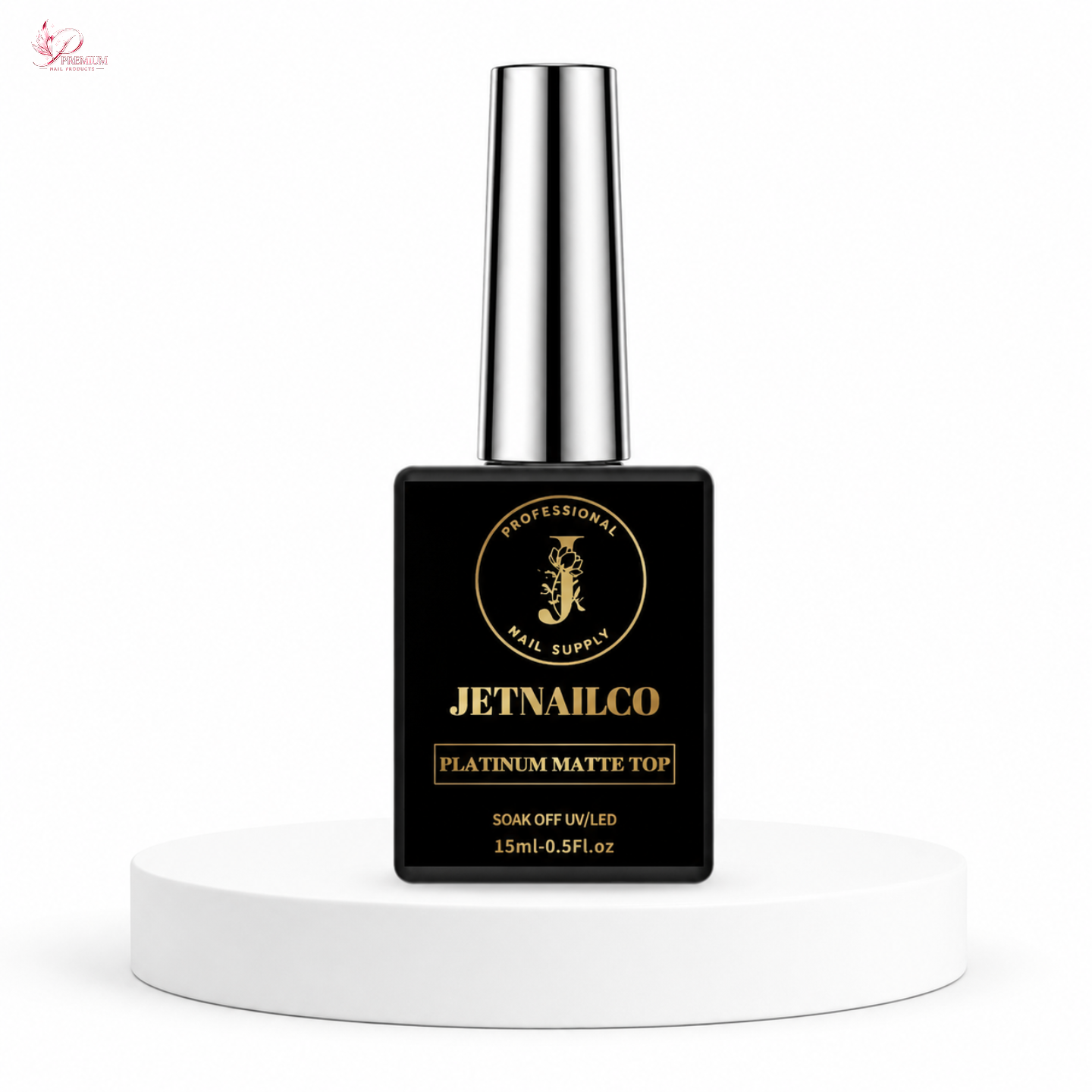 JetNailCo Platinum Gel Matte Top 0.5oz (Non Stick Chrome)