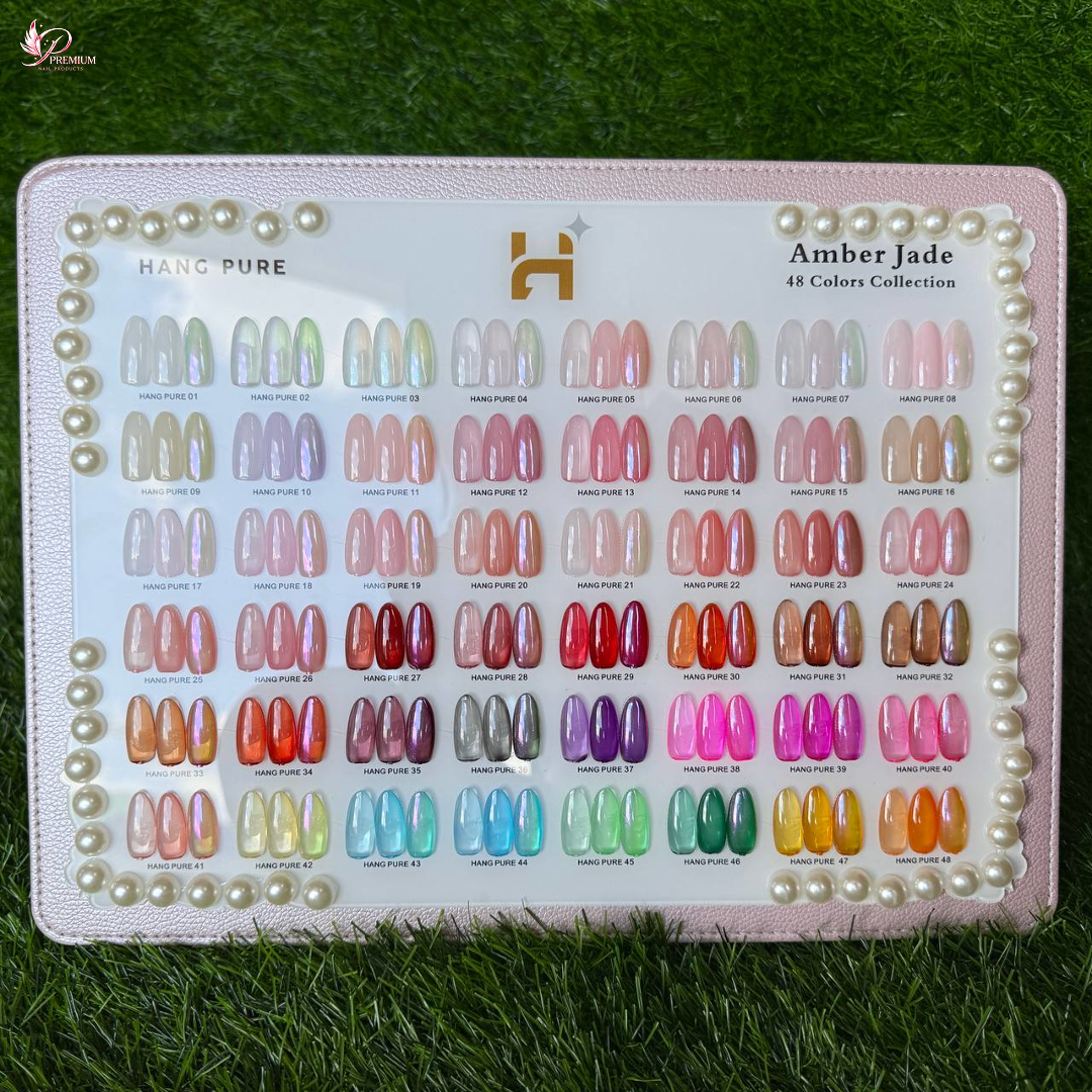 HANG Pure Amber Jade Jelly Gel 48 Colors + Free 1 Chrome Powder