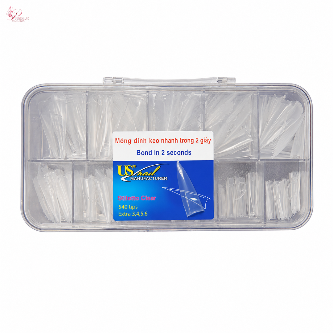 USN - STILETTO CLEAR NAIL TIP 540/BOX