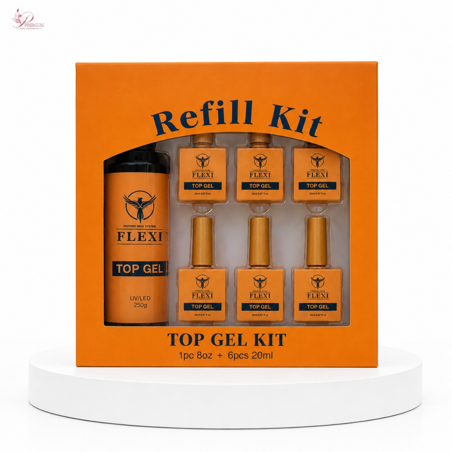 Phoenix - Flexi Top Coat (Crystal Clear) - Kit 8oz Free 6 (0.7oz)