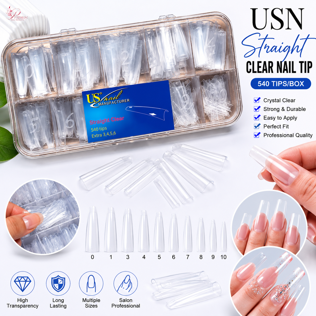 USN - STRAIGHT CLEAR NAIL TIP REFILL