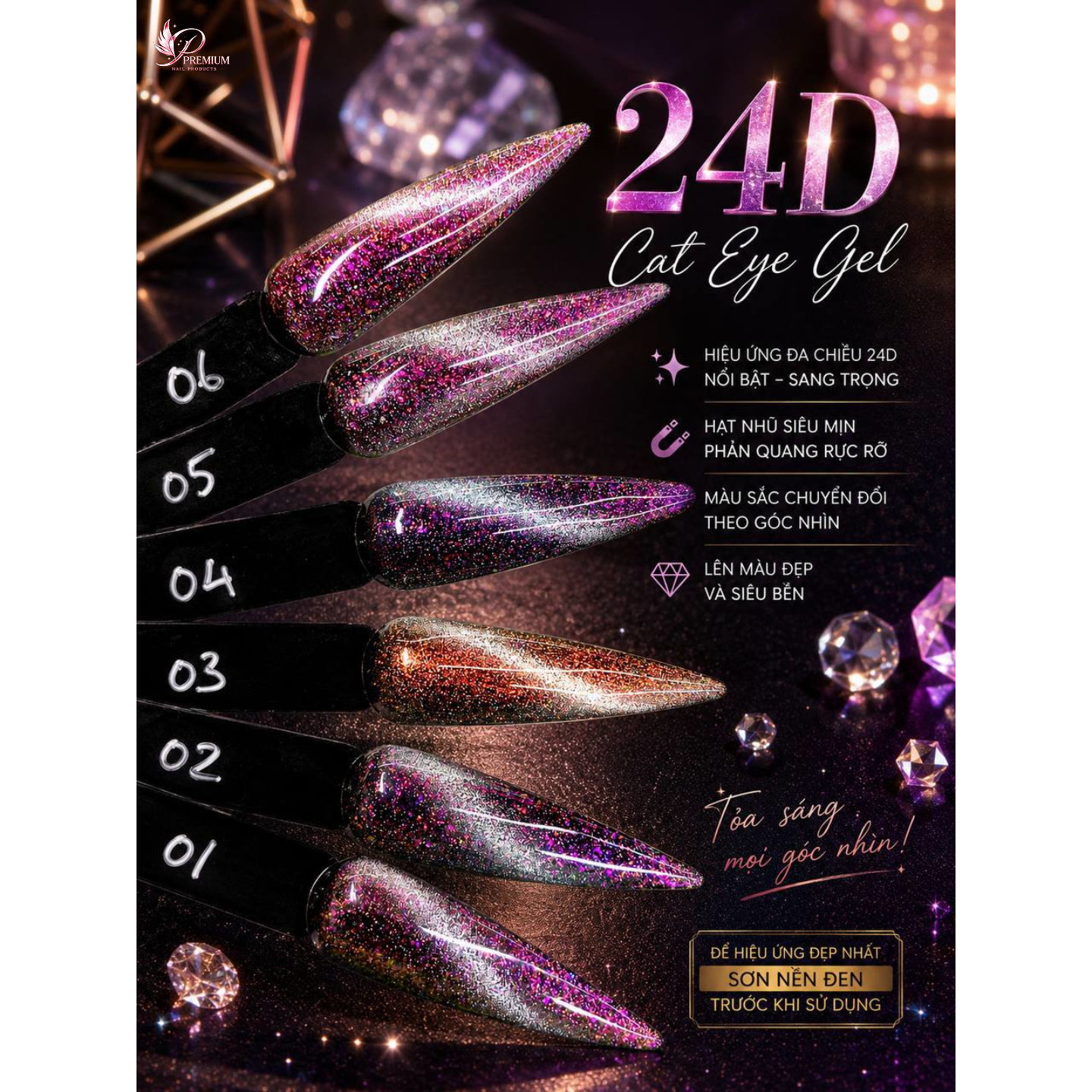 AEON Cat Eye 9D & 24D (12 Colors) Galaxy Effect - FREE 1 SET HANG WATER DROP + RING MAGNET - LIMITED TIME ONLY