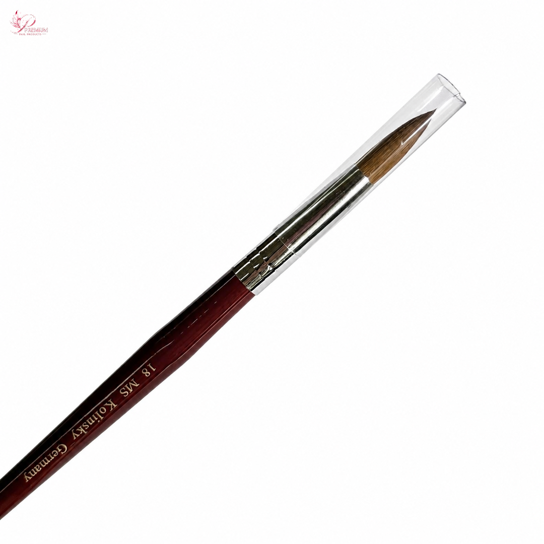 MS Kolinsky Germany Acetone Proof Red Wood Acrylic Brush No.18