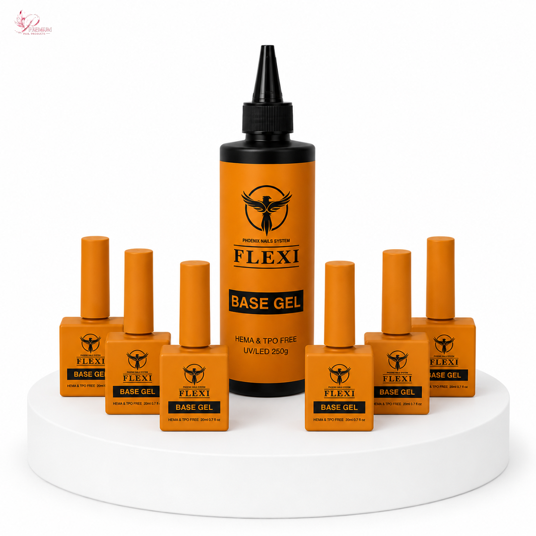 Phoenix - Flexi Gel Top Base HEMA TPO FREE (Super Base) - Kit 8oz Free 6 (0.7oz)