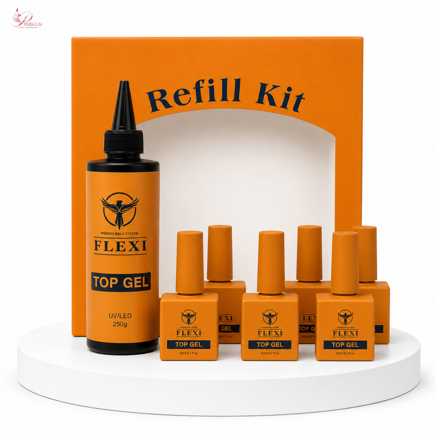 Phoenix - Flexi Top Coat (Crystal Clear) - Kit 8oz Free 6 (0.7oz)